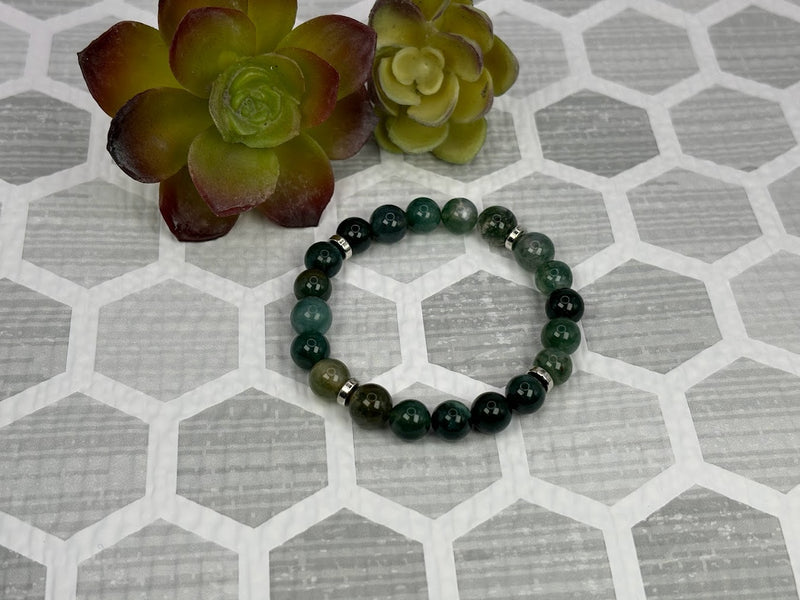 Green Agate Crystal Bracelet Handmade Top