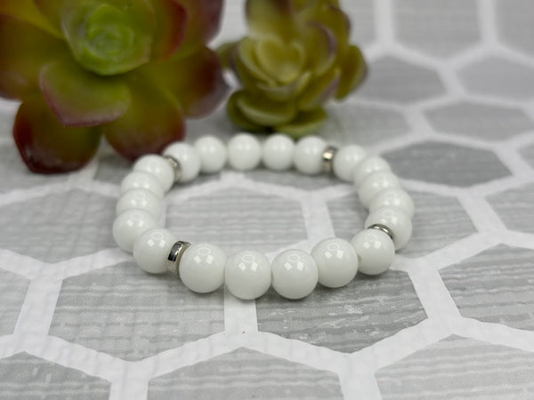 Alabaster Crystal Bracelet Handmade