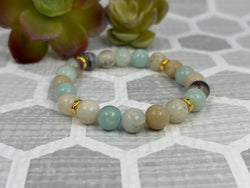 Amazonite Crystal Bracelet Handmade Front