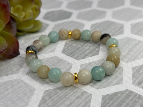 Amazonite Crystal Bracelet Handmade Left