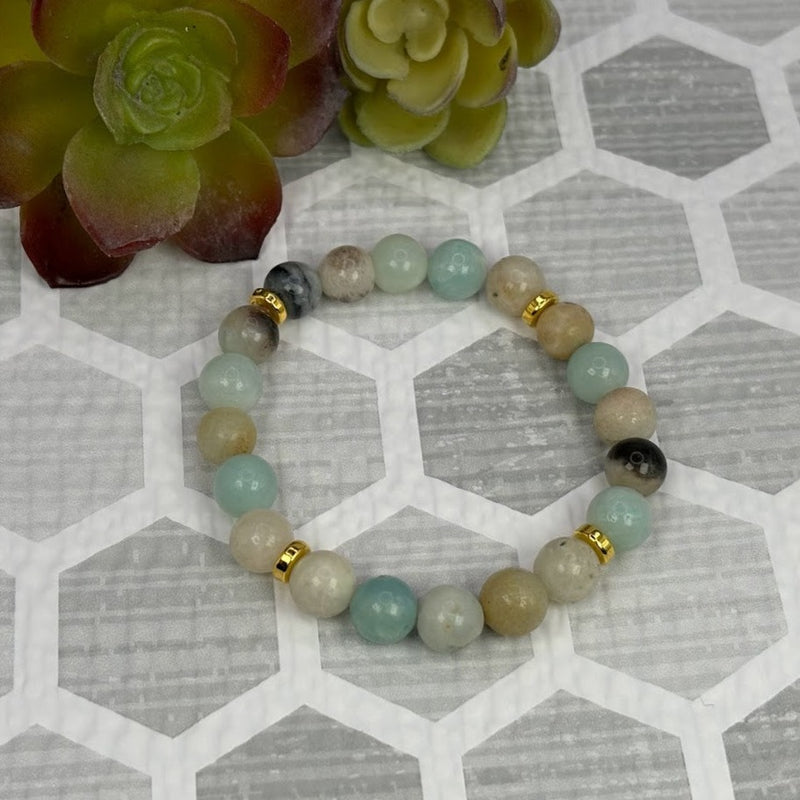 Amazonite Crystal Bracelet Handmade Top