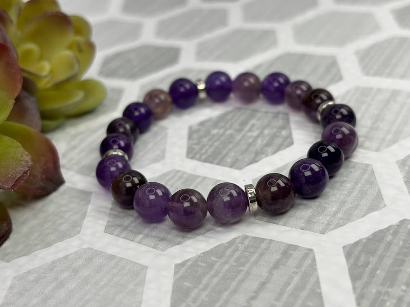 Amethyst Crystal Bracelet Handmade Right