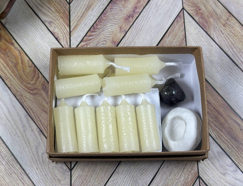 15-Minute Candle Meditation with Amethyst Kit in a box