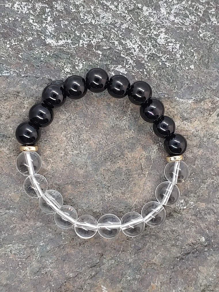 April Birthstone Bracelet with Obsidian Zoom  Out