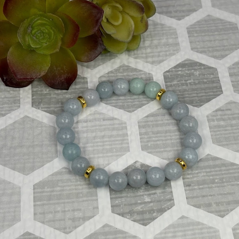 Aquamarine Crystal Bracelet Handmade Top