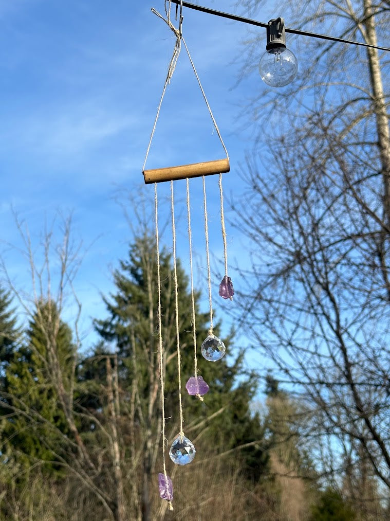 Asymmetrical Amethyst Raw Crystal Sun Catcher