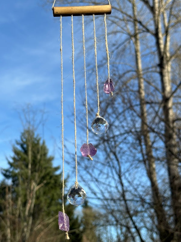 Asymmetrical Amethyst Raw Crystal Sun Catcher