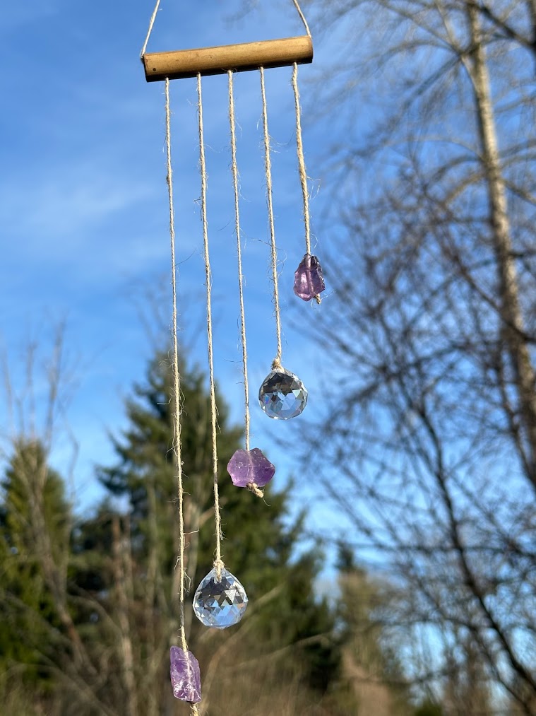 Asymmetrical Amethyst Raw Crystal Sun Catcher