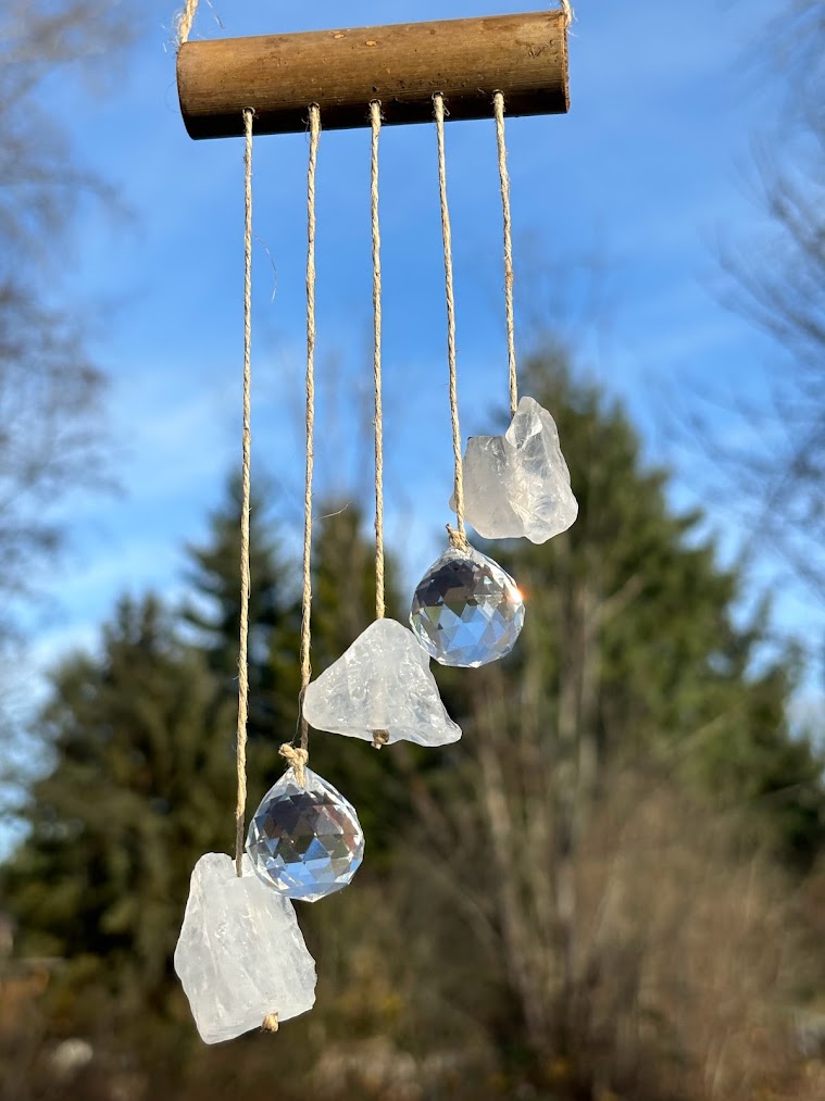 Asymmetrical Clear Quartz Raw Crystal Sun Catcher