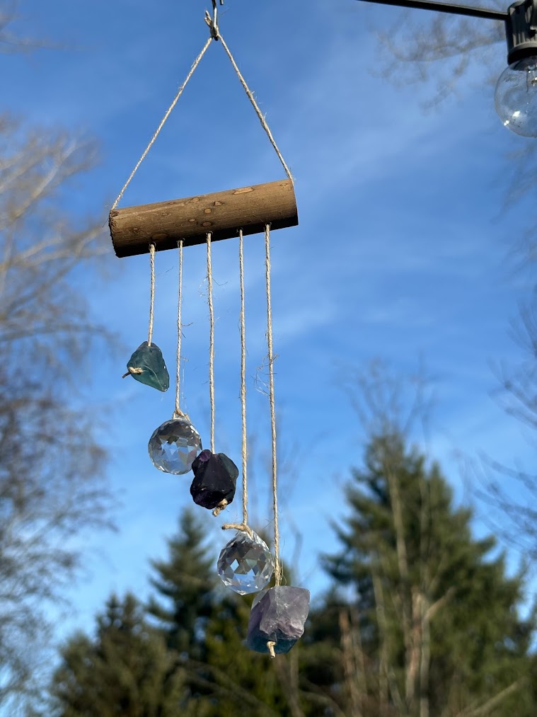 Asymmetrical Fluorite Raw Crystal Sun Catcher From Bottom