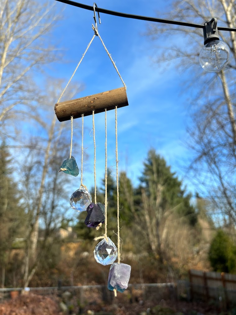 Asymmetrical Fluorite Raw Crystal Sun Catcher Left