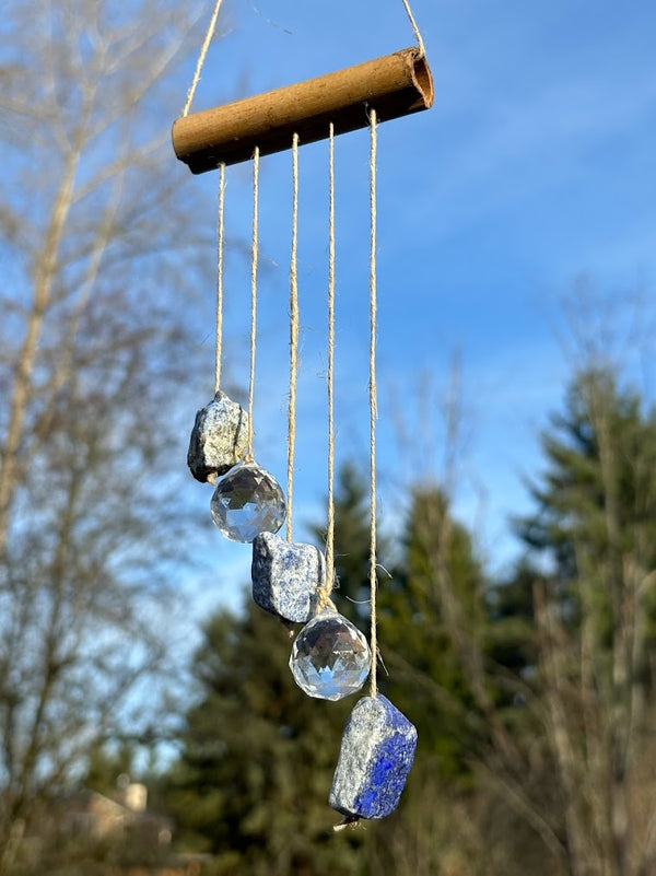 Asymmetrical Lapis Lazuli Raw Crystal Sun Catcher