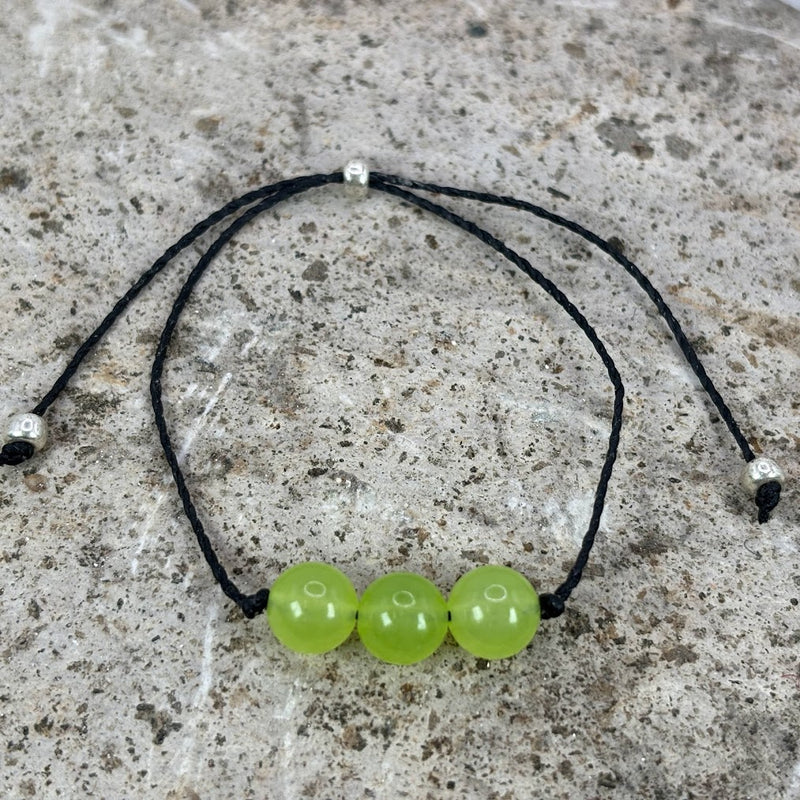 August Birthstone with Adjustable Wax Cord Bracelet Top