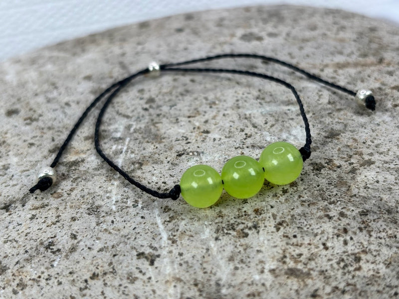 August Birthstone with Adjustable Wax Cord Bracelet Right