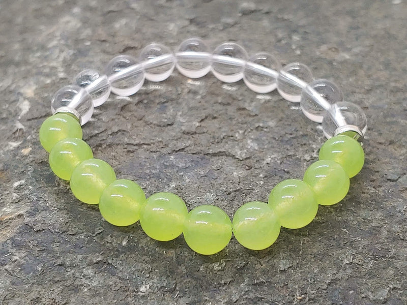 August Birthstone Bracelet with Clear Quartz Front