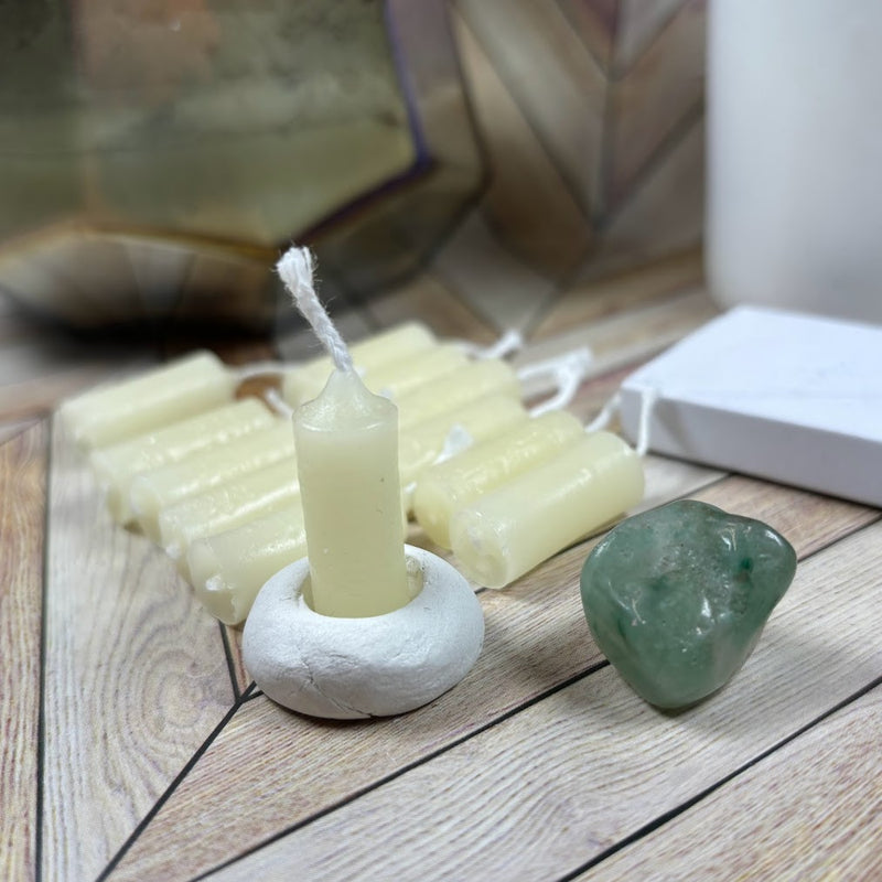 15-Minute Candle Meditation with Aventurine Unlit Candle