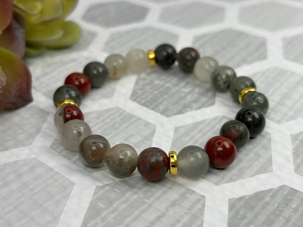 Bloodstone Crystal Bracelet Handmade