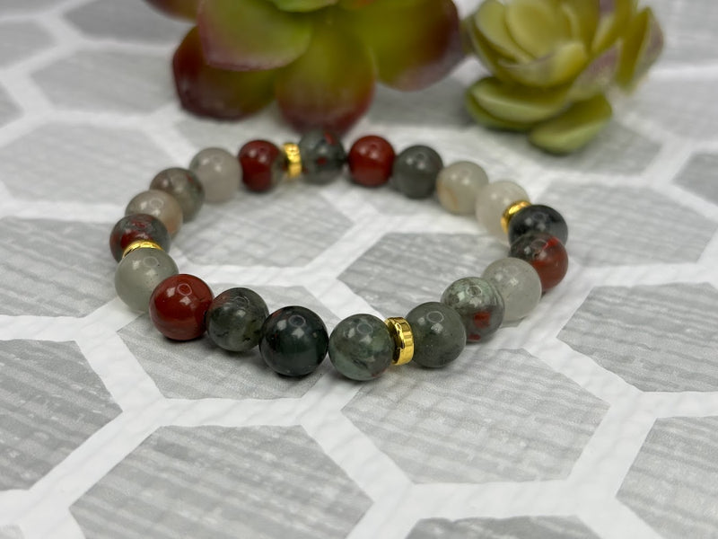 Bloodstone Crystal Bracelet Handmade