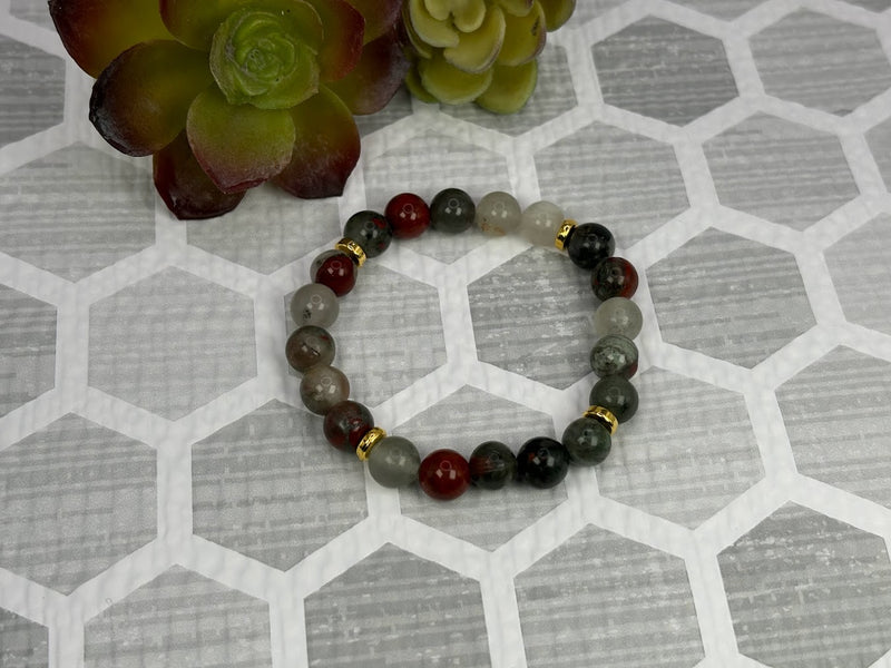 Bloodstone Crystal Bracelet Handmade