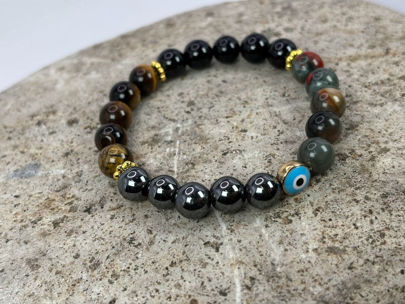 Bullying and Bad Reputation Protection Crystal Bracelet with Evil Eye Right