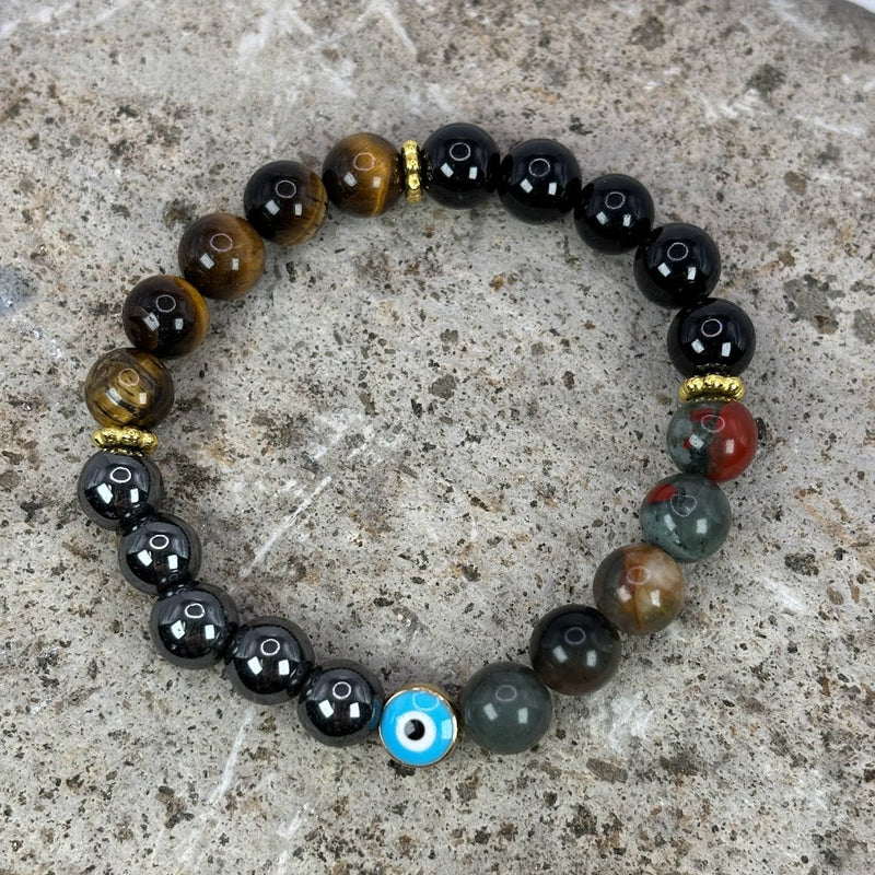 Bullying and Bad Reputation Protection Crystal Bracelet with Evil Eye Zoom Out