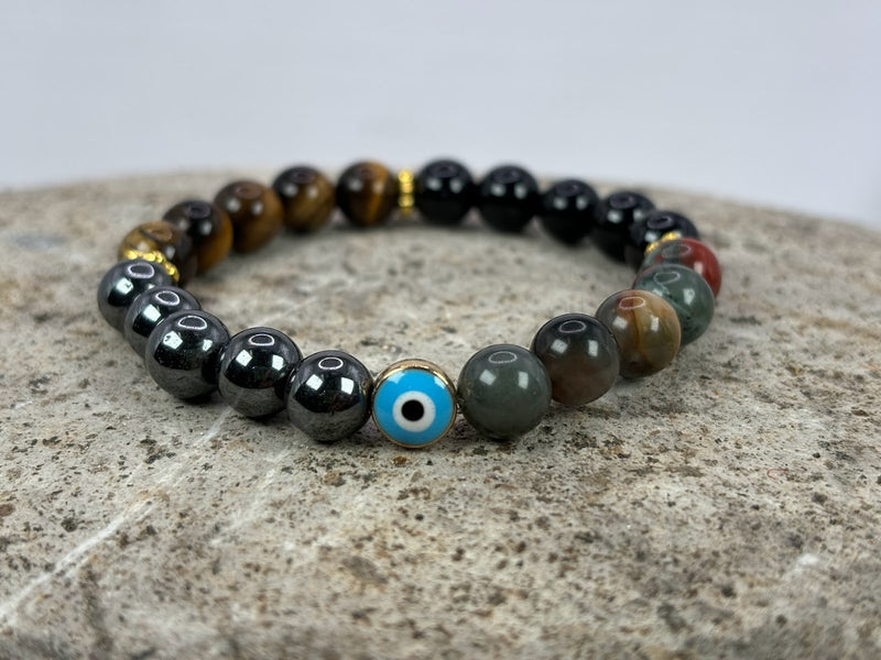 Bullying and Bad Reputation Protection Crystal Bracelet with Evil Eye Closer