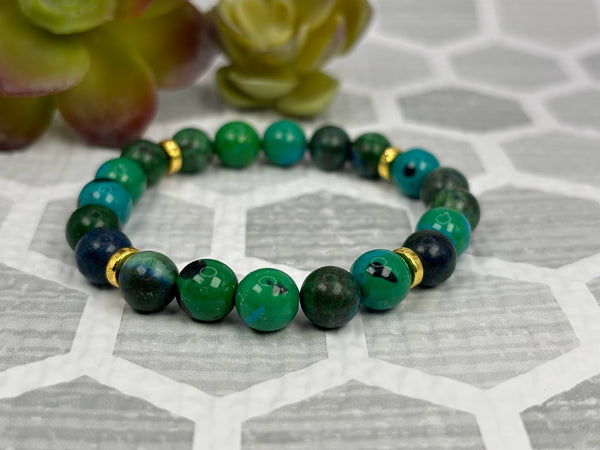 Chrysocolla Crystal Bracelet Handmade