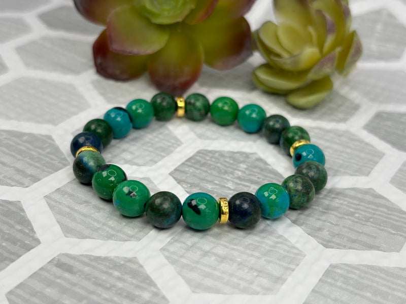 Chrysocolla Crystal Bracelet Handmade Right