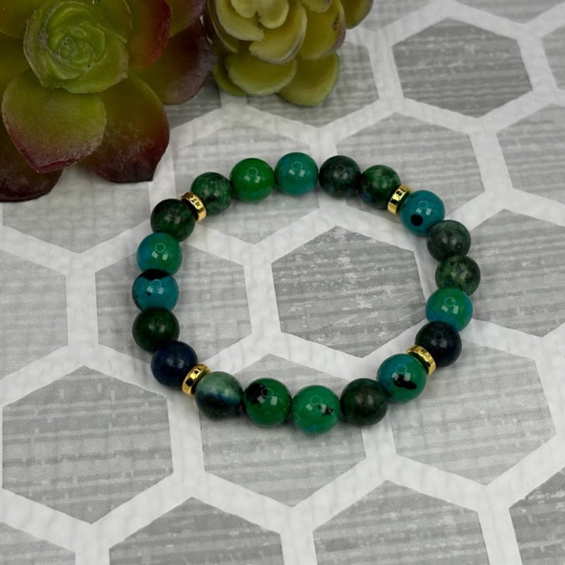 Chrysocolla Crystal Bracelet Handmade Top