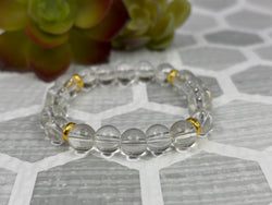 Clear Quartz Crystal Bracelet Handmade 