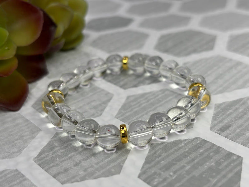 Clear Quartz Crystal Bracelet Handmade  Left