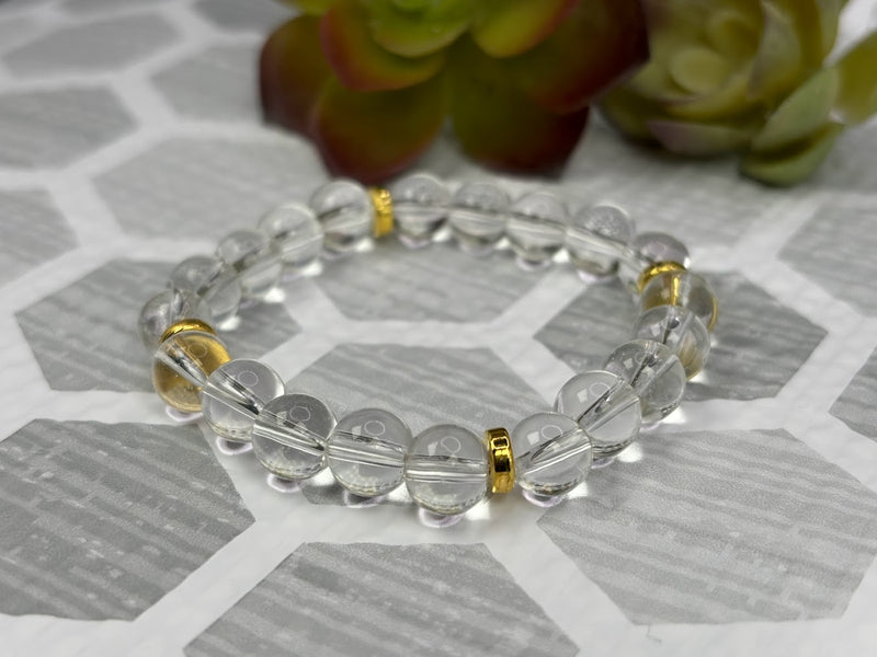 Clear Quartz Crystal Bracelet Handmade  Right