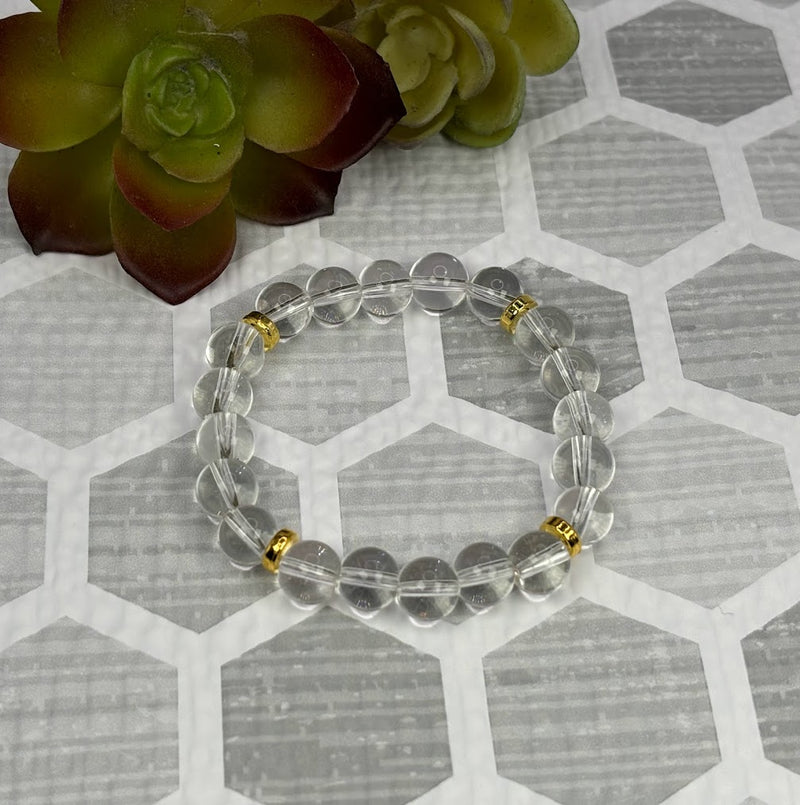 Clear Quartz Crystal Bracelet Handmade  Top