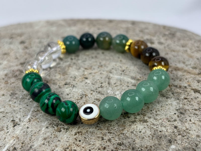 Debt and Money Loss Protection Crystal Bracelet with Evil Eye 