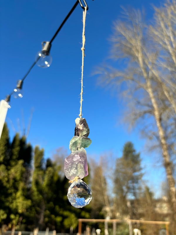 Fluorite Crystal Suncatcher