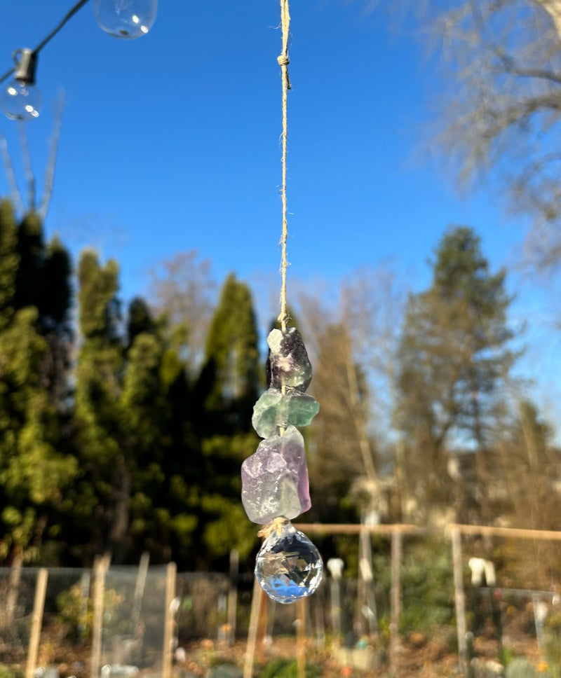 Fluorite Crystal Suncatcher