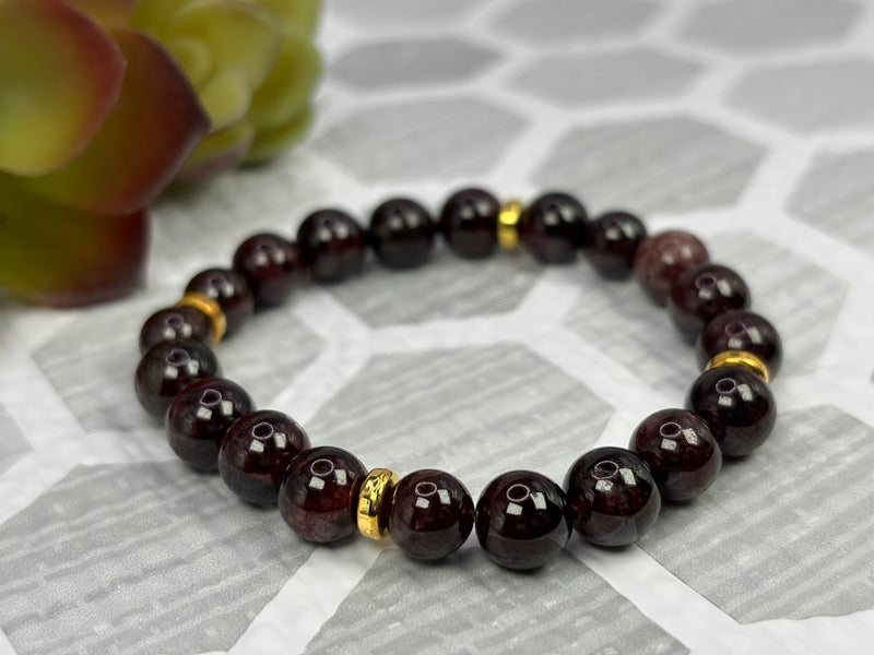 Garnet Crystal Bracelet Handmade Left