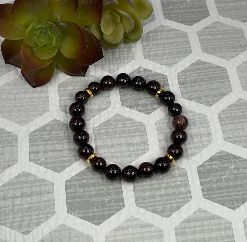 Garnet Crystal Bracelet Handmade Top