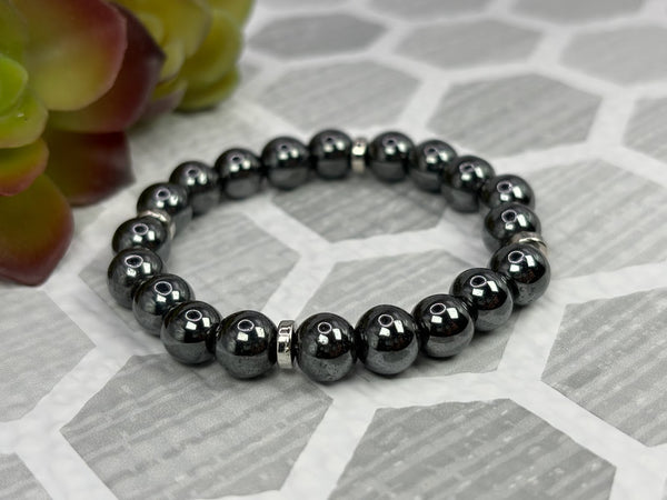 Hematite Crystal Bracelet Handmade Left