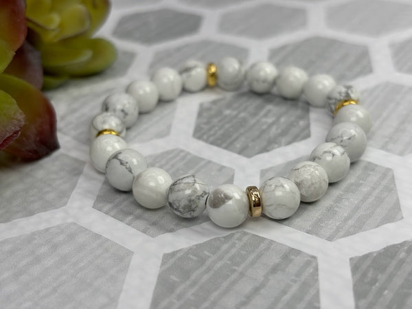 Howlite Crystal Bracelet Handmade Left