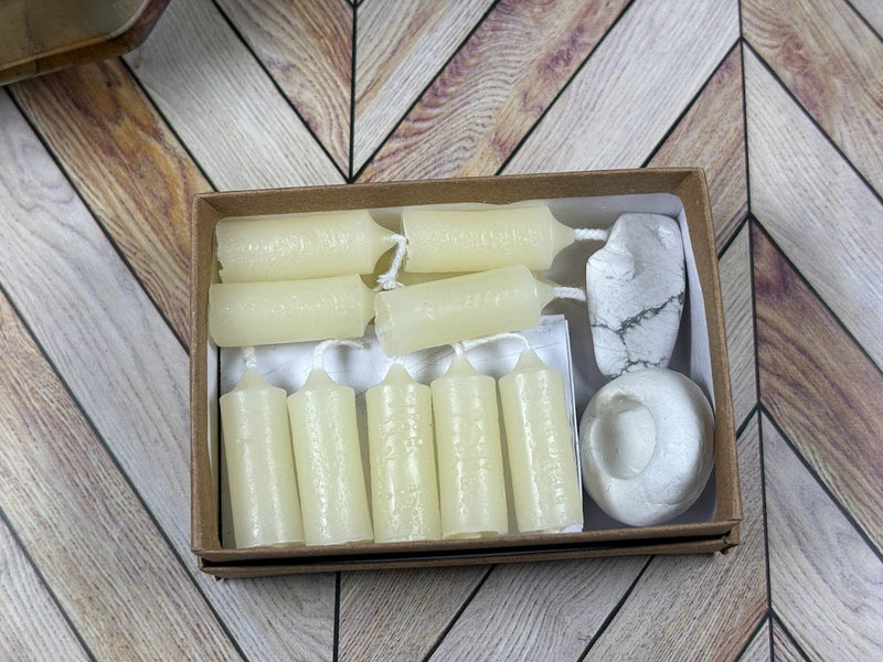 15-Minute Candle Meditation with Howlite Kit in Box