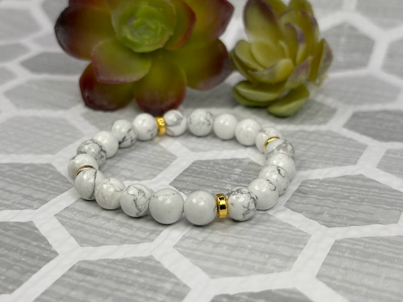 Howlite Crystal Bracelet Handmade Right