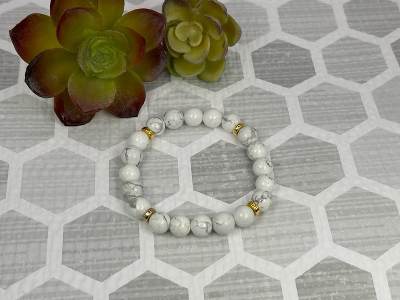 Howlite Crystal Bracelet Handmade Top