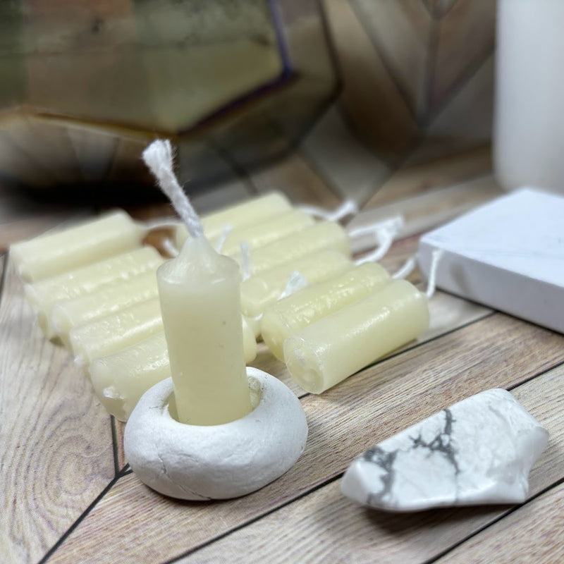 15-Minute Candle Meditation with Howlite Unlit Mini Candle