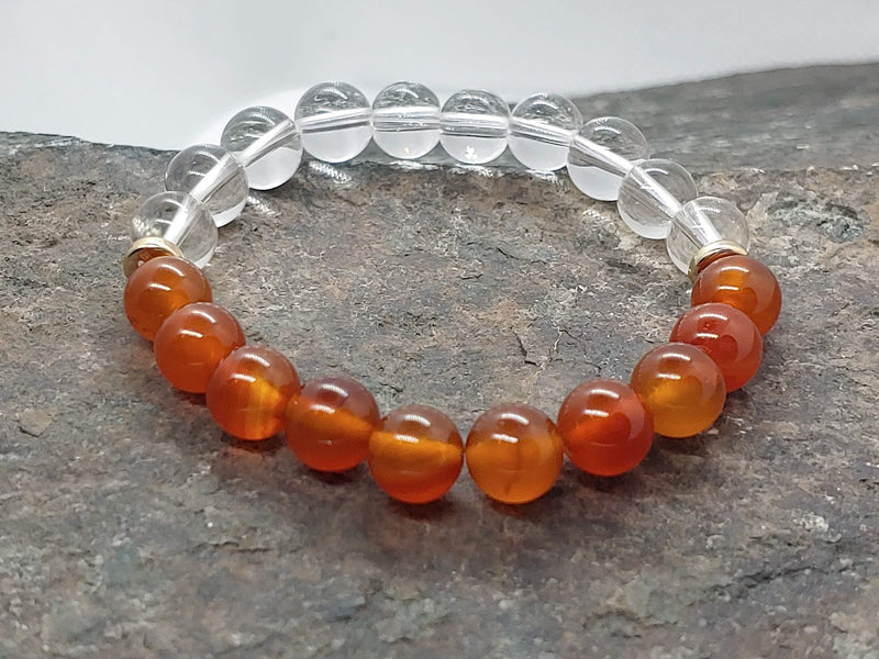 July Birthstone Bracelet with Clear Quartz Front