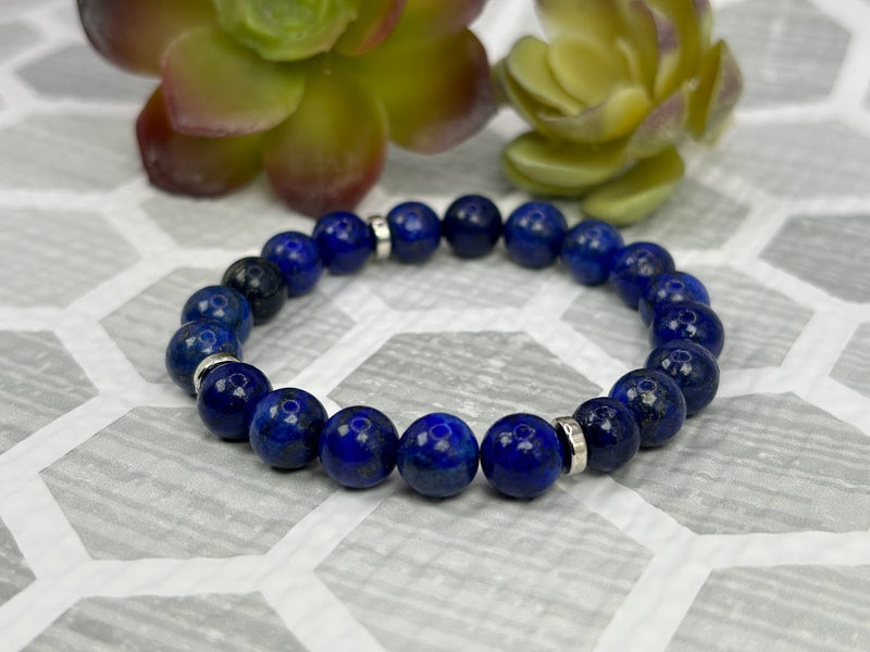 Lapis Lazuli Crystal Bracelet Handmade Right