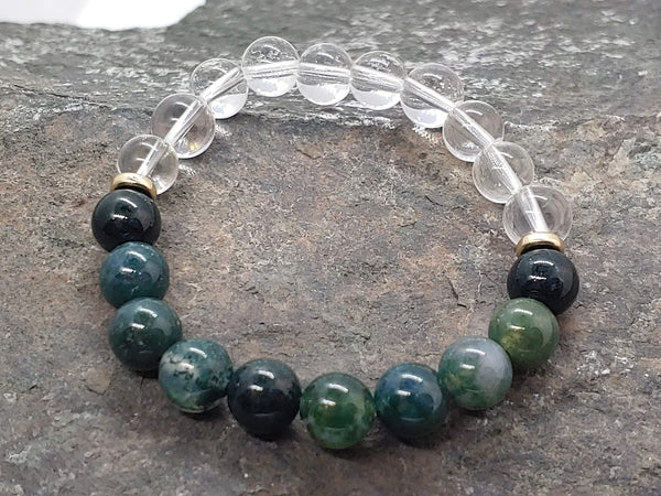 Birthstone Crystal Bracelet for May with Clear Quartz Top