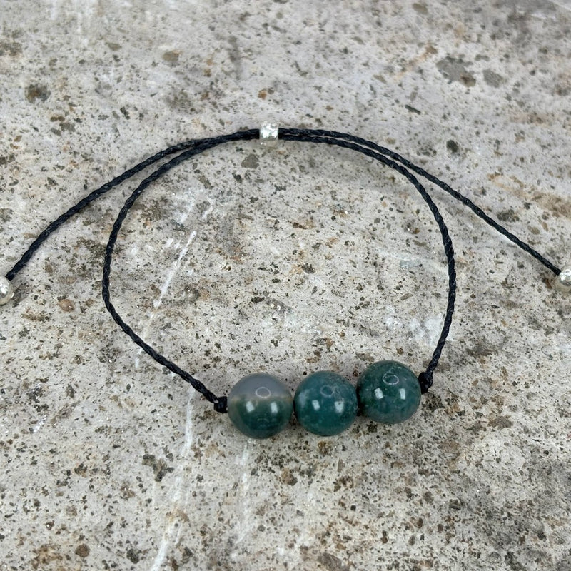 Birthstone Crystal Bracelet for May with Adjustable Wax Cord Top