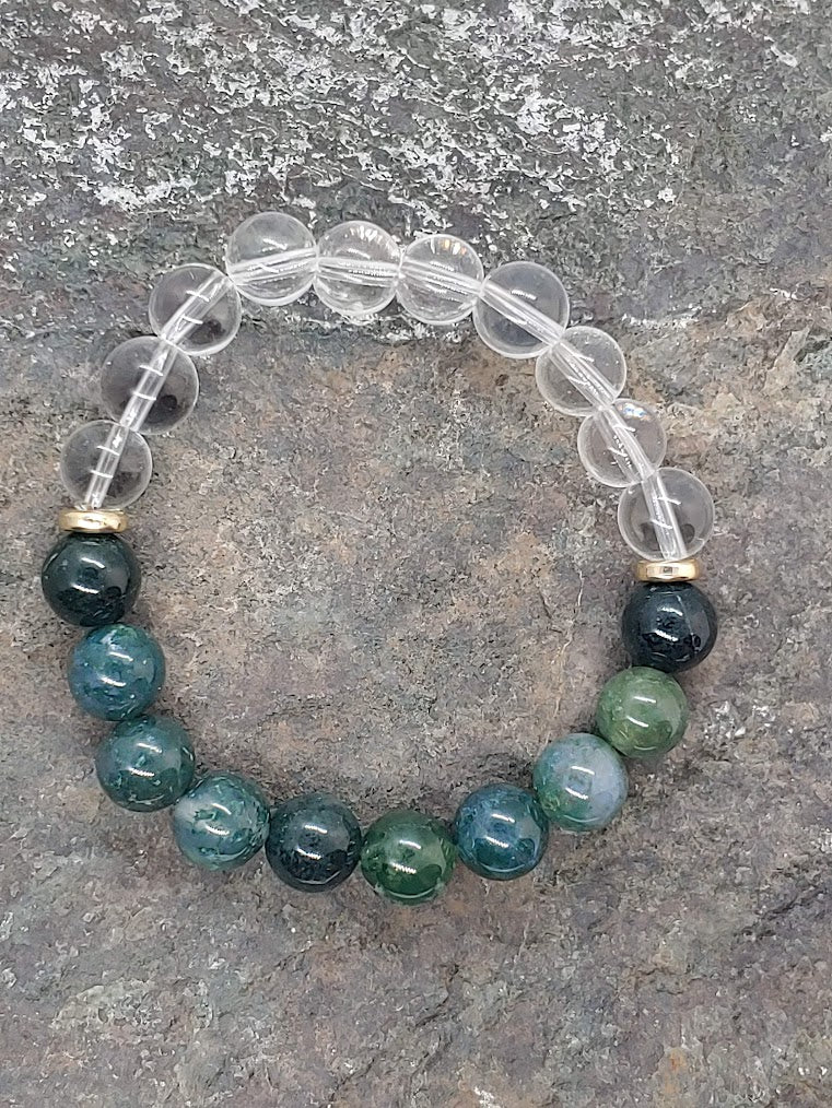 Birthstone Crystal Bracelet for May with Clear Quartz Zoom out