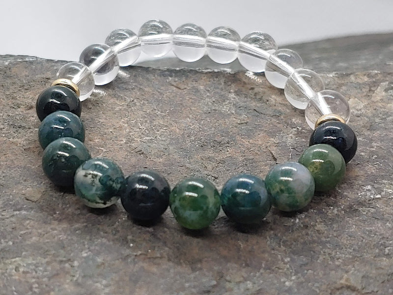 Birthstone Crystal Bracelet for May with Clear Quartz Front